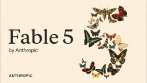 Anthropic logo displaying the Mythos 5 and Claude Fable 5 launch announcement.