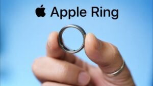Concept design of an Apple smart ring on a user finger