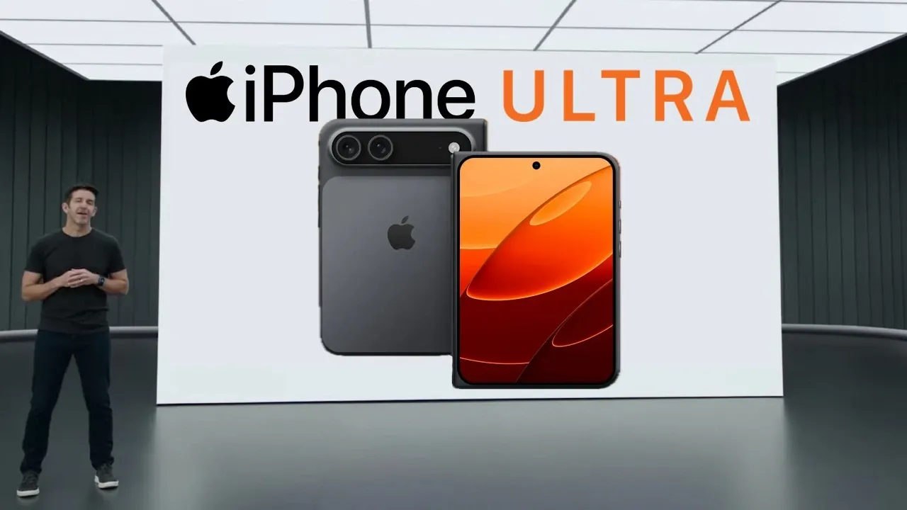 Side view of the $2,000 foldable iPhone showing the hinge mechanism