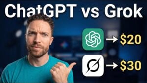 Side-by-side comparison of ChatGPT Plus and SuperGrok interfaces