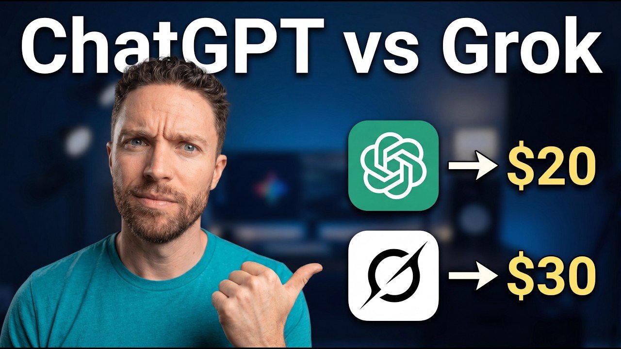 Side-by-side comparison of ChatGPT Plus and SuperGrok interfaces