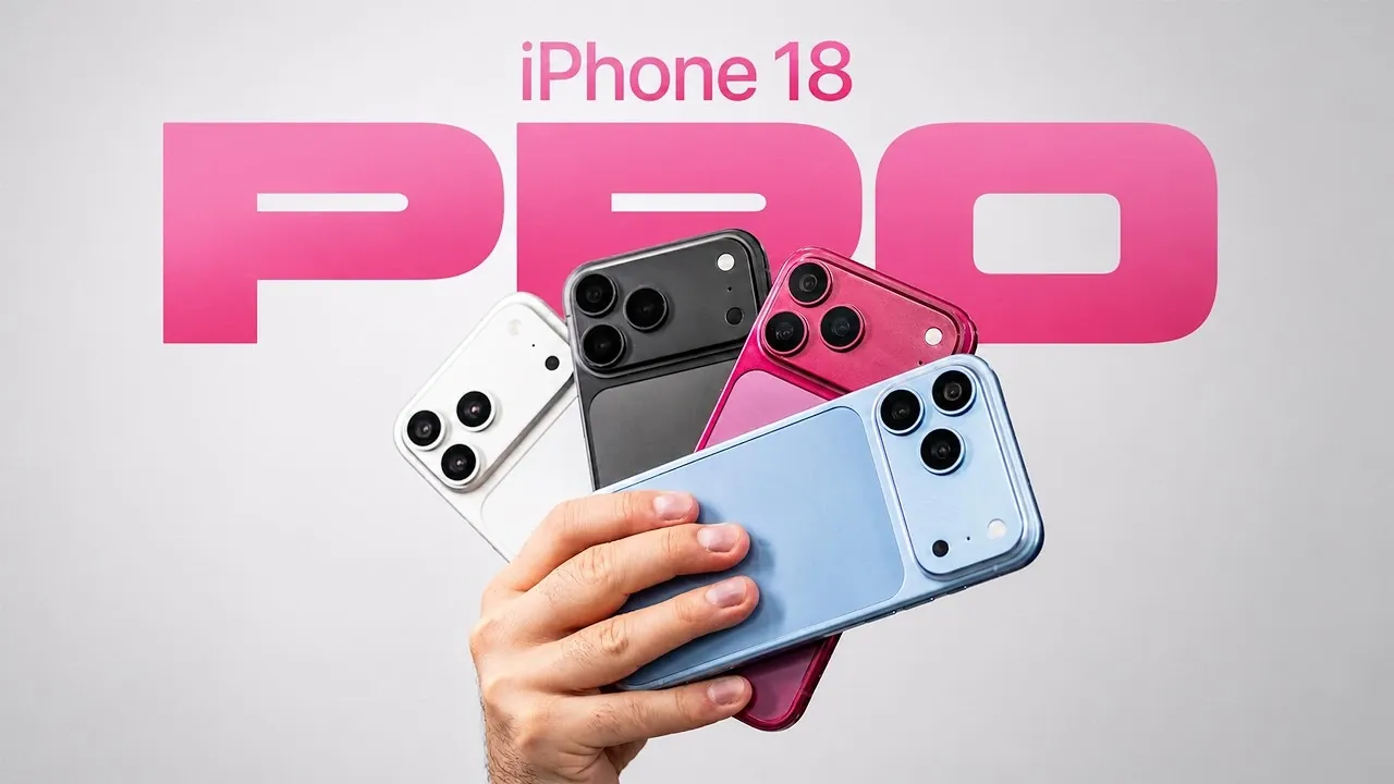 Front view showing the smaller Dynamic Island on the iPhone 18 Pro