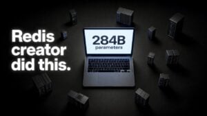 A laptop running the DeepSeek V4 Flash AI model locally.
