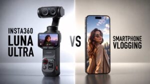 Insta360 Luna Ultra detachable touchscreen used as a remote