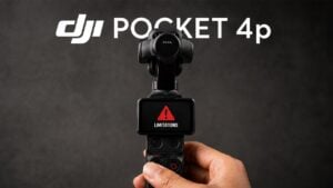 Creator holding the DJI Osmo Pocket 4P while recording vertical video.