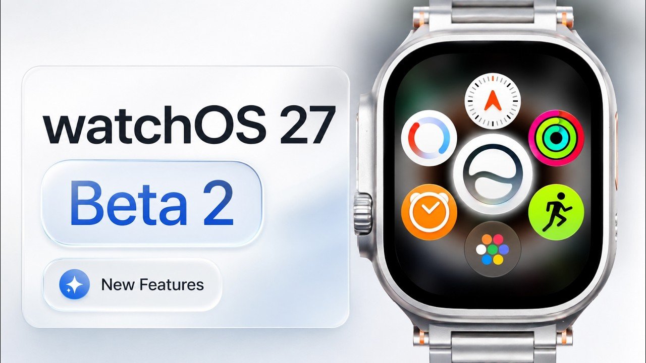 Apple Watch displaying the new dynamic app menu in watchOS 27 beta 2