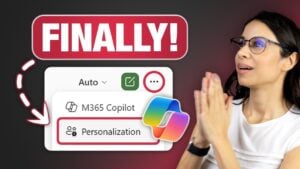 Microsoft Excel Copilot personalization settings menu