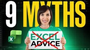 A list of nine common Excel myths being debunked