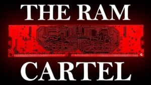 Inside view of a custom gaming PC with high end RAM installed