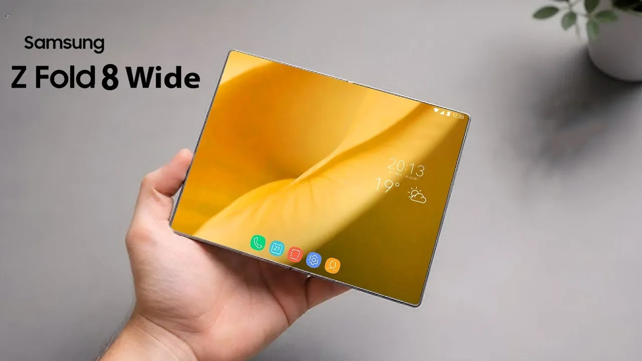 Samsung Galaxy Z Fold 8 Wide showing the new ultra-thin glass display
