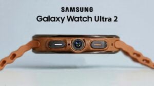 Front view of the rugged Samsung Galaxy Watch Ultra 2 display