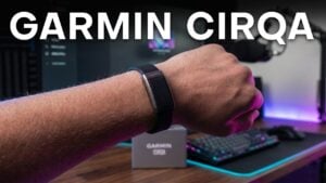 Person wearing a screenless Garmin fitness band