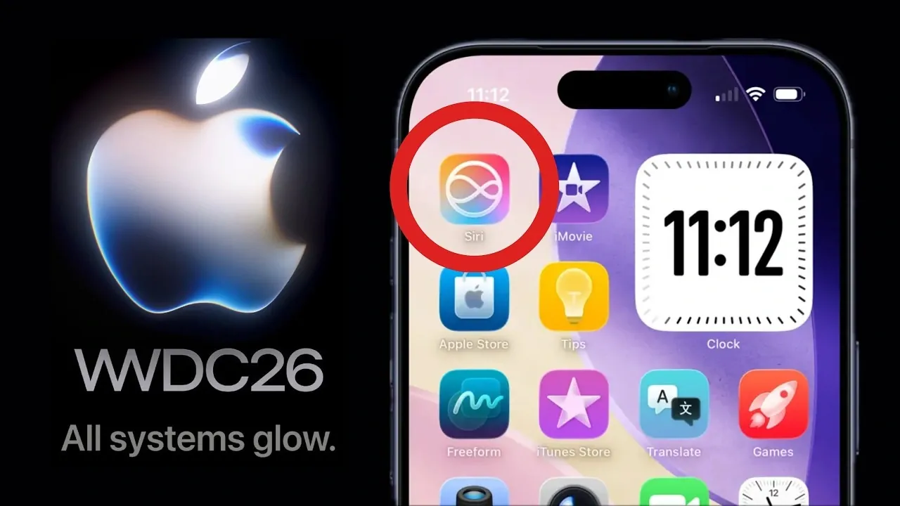 Apple's redesigned chatbot-style Siri app with a dark background