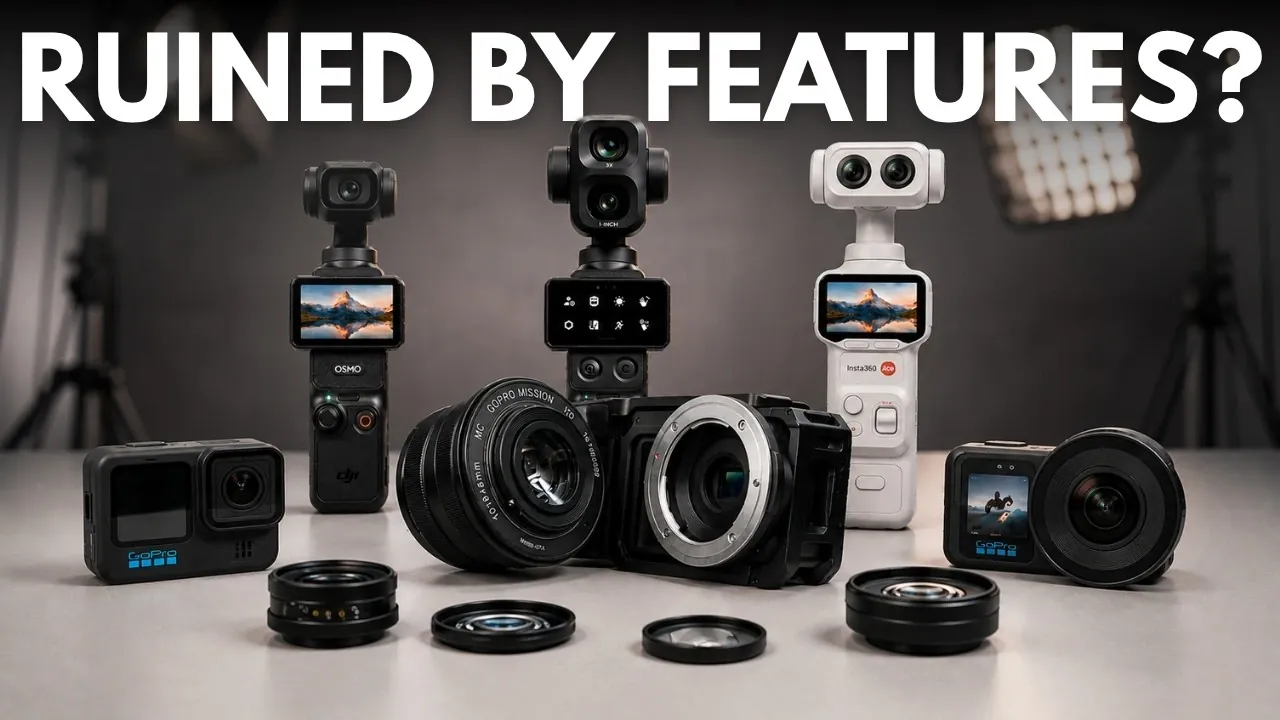 A complex modular creator camera setup with multiple accessories attached