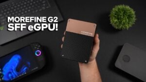 Morpheus G2 eGPU connected to a handheld gaming PC