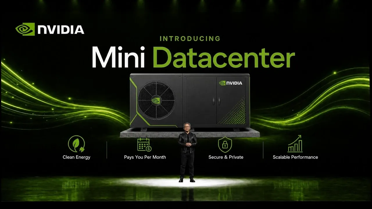Homeowner checking utility savings from an Nvidia mini data center