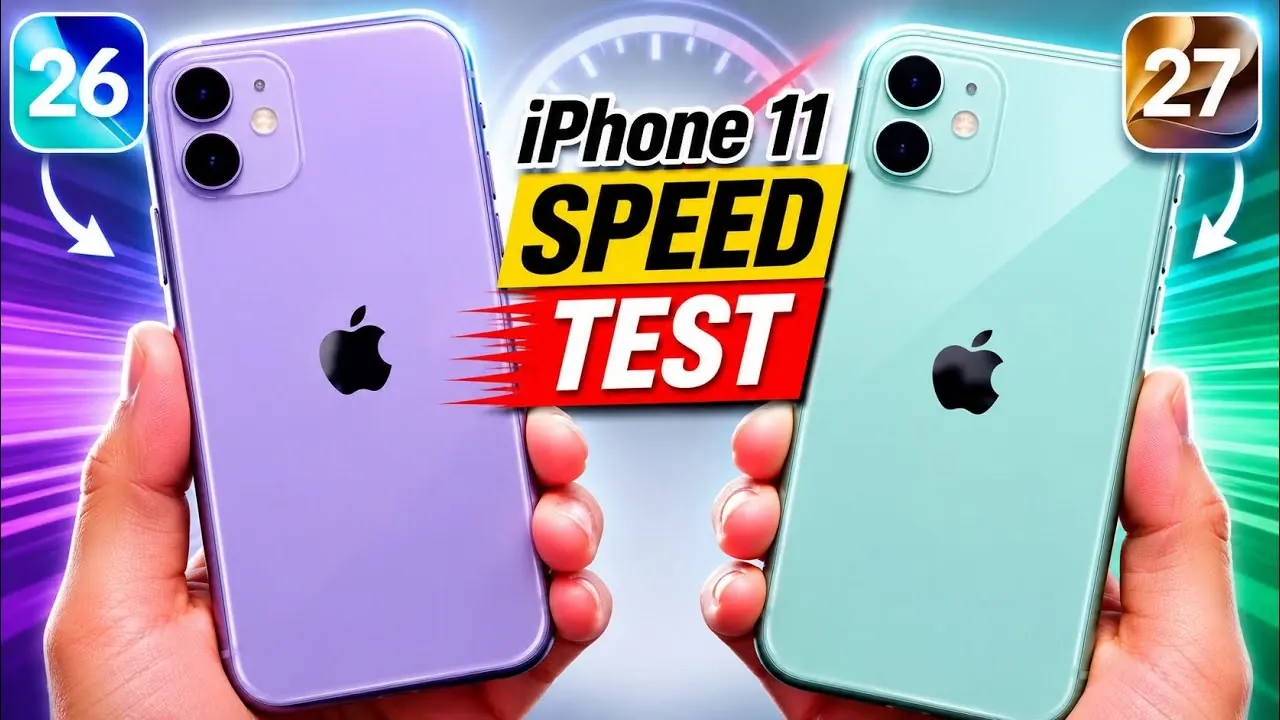 Benchmark results comparing iOS 27 beta to iOS 26