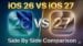 Side by side comparison of iOS 27 and iOS 26 home screens