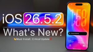 iPhone screen displaying the iOS 26.5.2 software update prompt