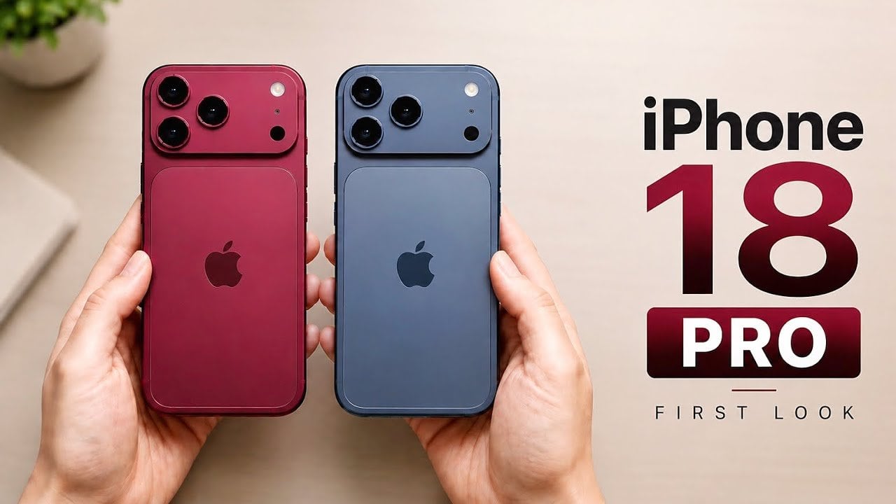 Deep red color finish on the leaked iPhone 18 Pro