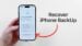 A step-by-step screen showing the iPhone backup restoration process