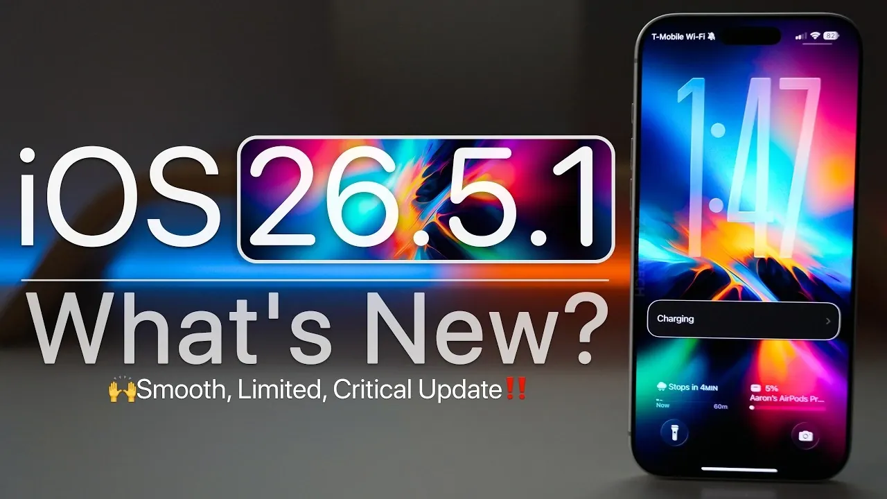 The software update screen displaying the iOS 26.5.1 download prompt