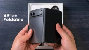 Leaked dummy model of the white iPhone Fold Ultra