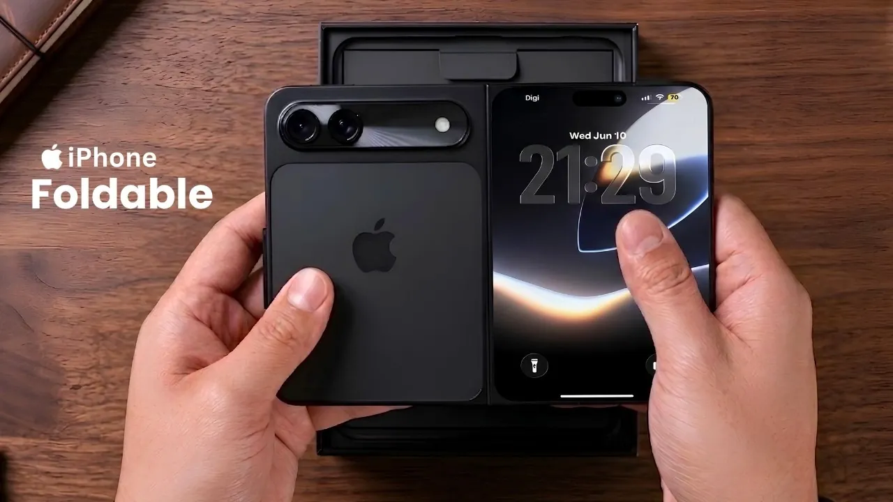 Outer and inner display screens on the rumored foldable iPhone.