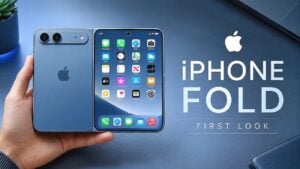 The book-style design of the new Apple iPhone Ultra Fold.