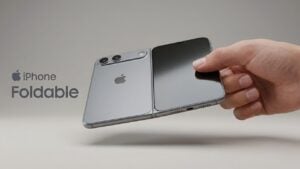 Concept design of the book-style Apple iPhone Ultra Fold.