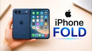 Leaked white dummy unit of the foldable iPhone Ultra.