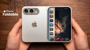 Front view of the iPhone Fold Ultra displaying its iPad-like screen