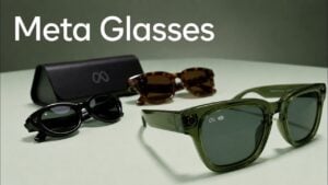 Close-up of the Starfire Kylie Edition Meta glasses with gemstone detail.