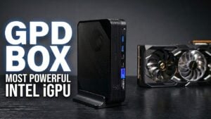 GPD Box running Cyberpunk 2077 at 1440p resolution