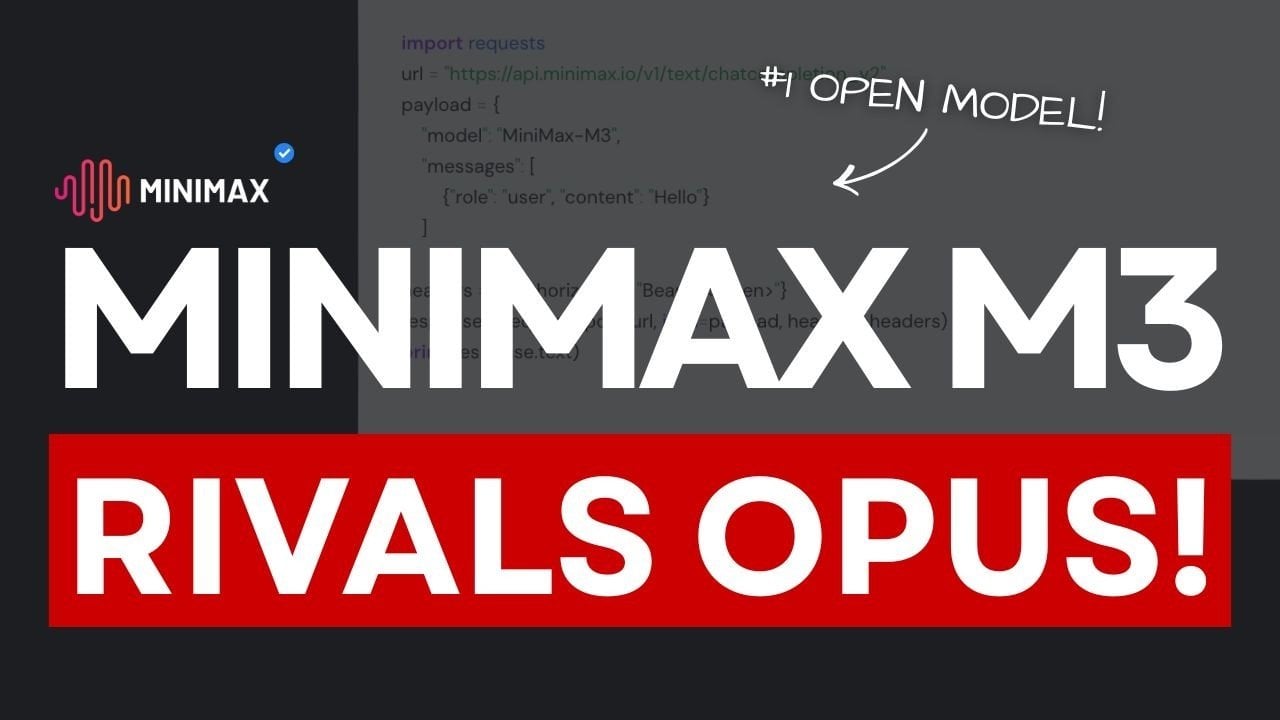 Comparison chart showing MiniMax M3 outperforming Opus 4.7 in coding benchmarks