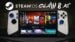 MSI Claw 8 AI Plus running the official SteamOS 3.8.7 beta interface.