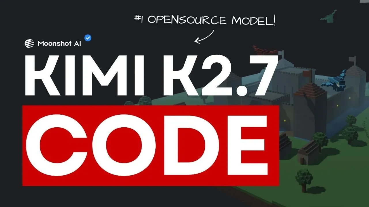 Code editor interface demonstrating Kimiko 2.7 generating voxel art scripts.
