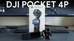 Retail packaging for the DJI Osmo Pocket 4P camera