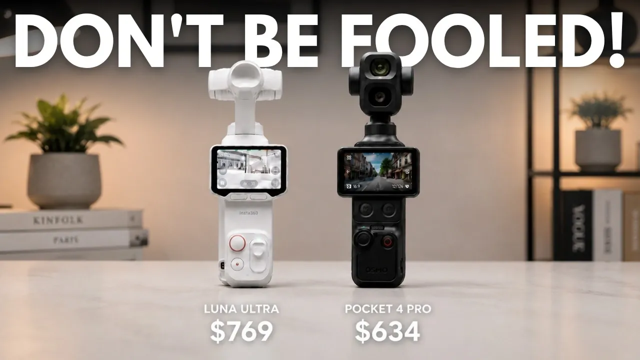 Content creator using a pocket camera for video recording