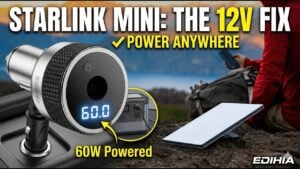 Starlink Mini setup in a Tesla Model Y