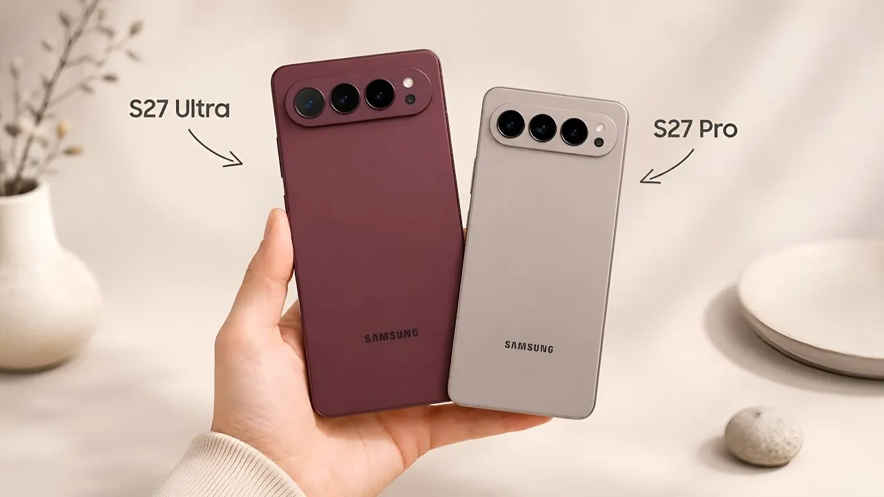 Front view of the Samsung Galaxy S27 Pro display