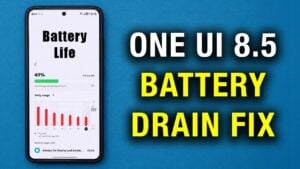 Samsung Galaxy smartphone displaying battery settings