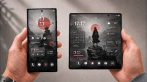 Render showing the slimmer profile of the upcoming Samsung foldable.