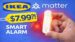 IKEA Migit Matter door sensor installed on a white door frame