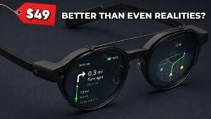 User cycling with hands-free navigation smart glasses