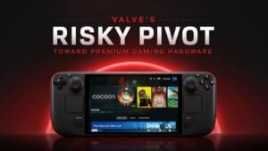 Front view of the restocked Steam Deck OLED console