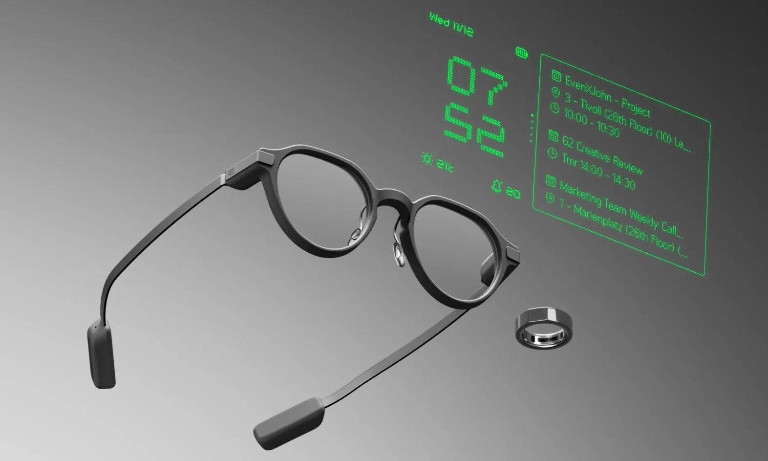 Even Realities G2 smart glasses being worn by a professional in an office setting.