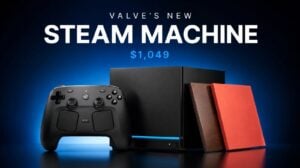 Front view of the new Valve Steam Machine console