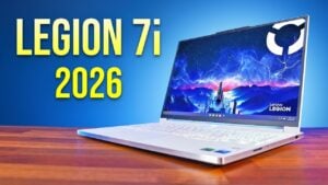The 2026 Lenovo Legion 7i gaming laptop in glacier white