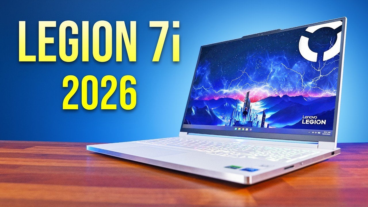 The 2026 Lenovo Legion 7i gaming laptop in glacier white